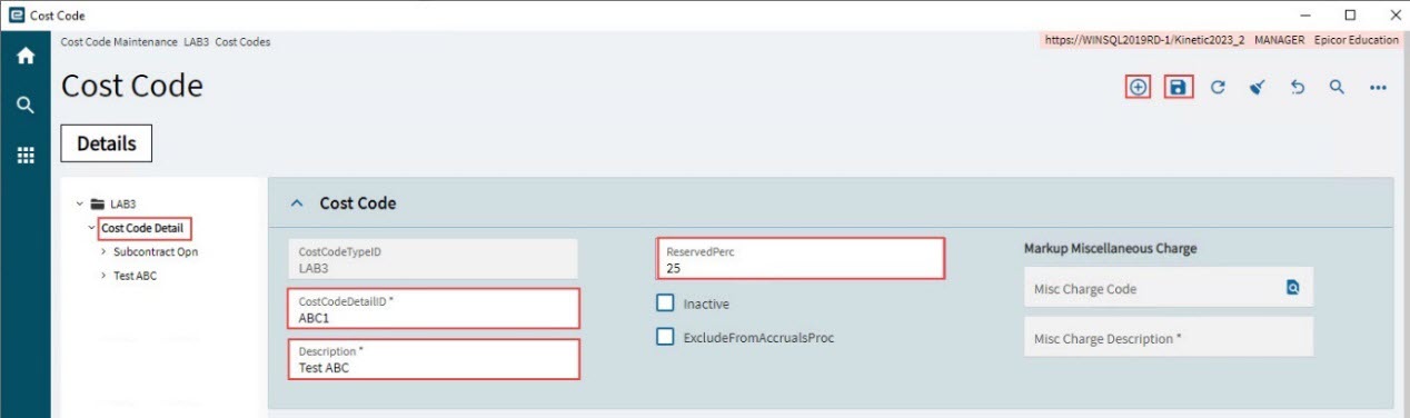 AddCostCode