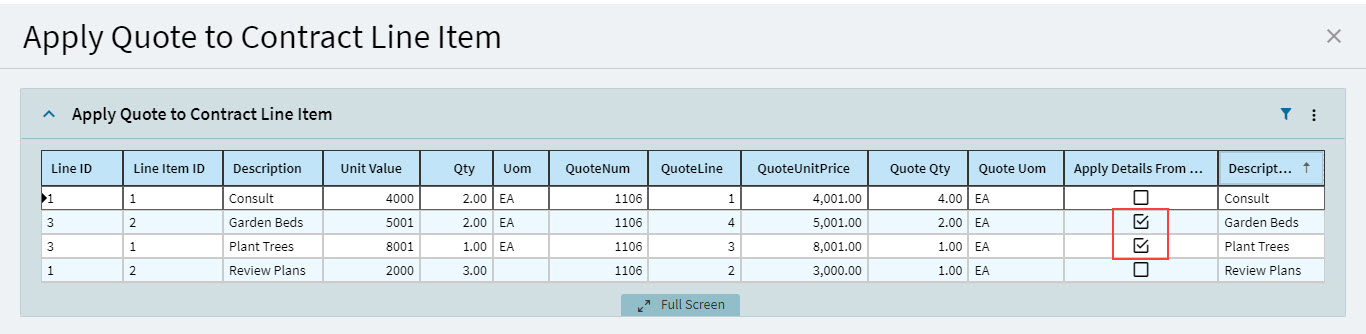 ApplyQuoteToContractLineItem
