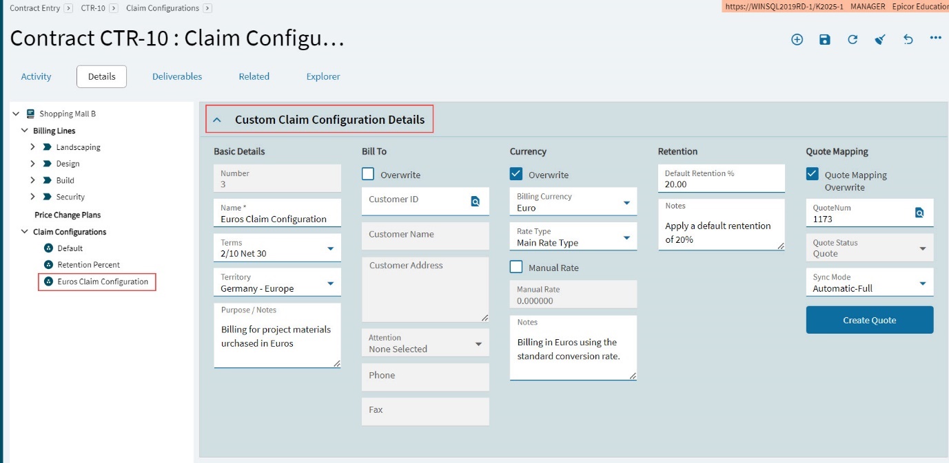 ClaimConfigDetails