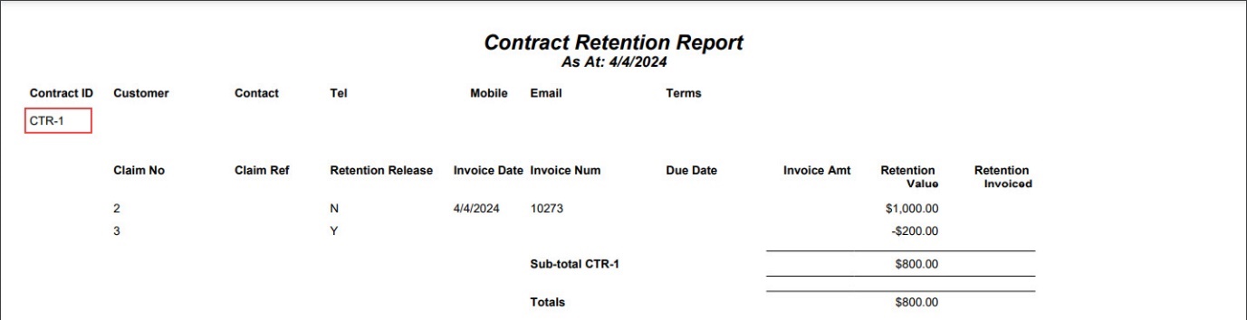 ContractRetentionReportSelected