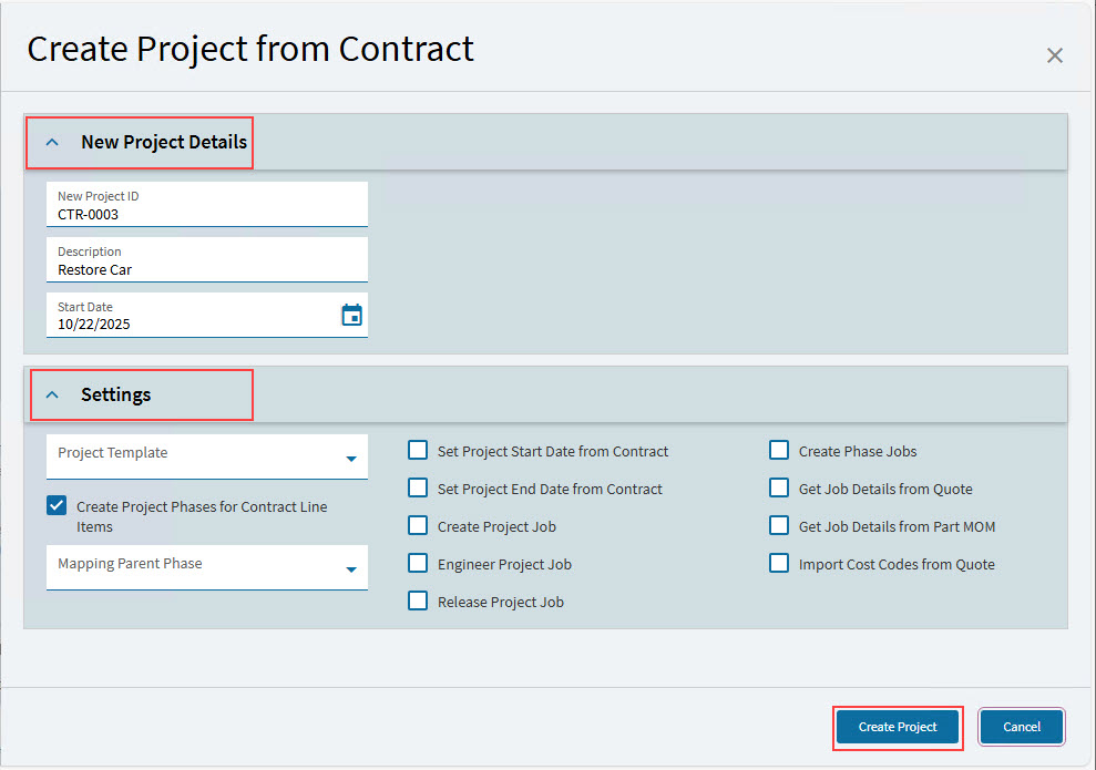 CreateProjFromContract