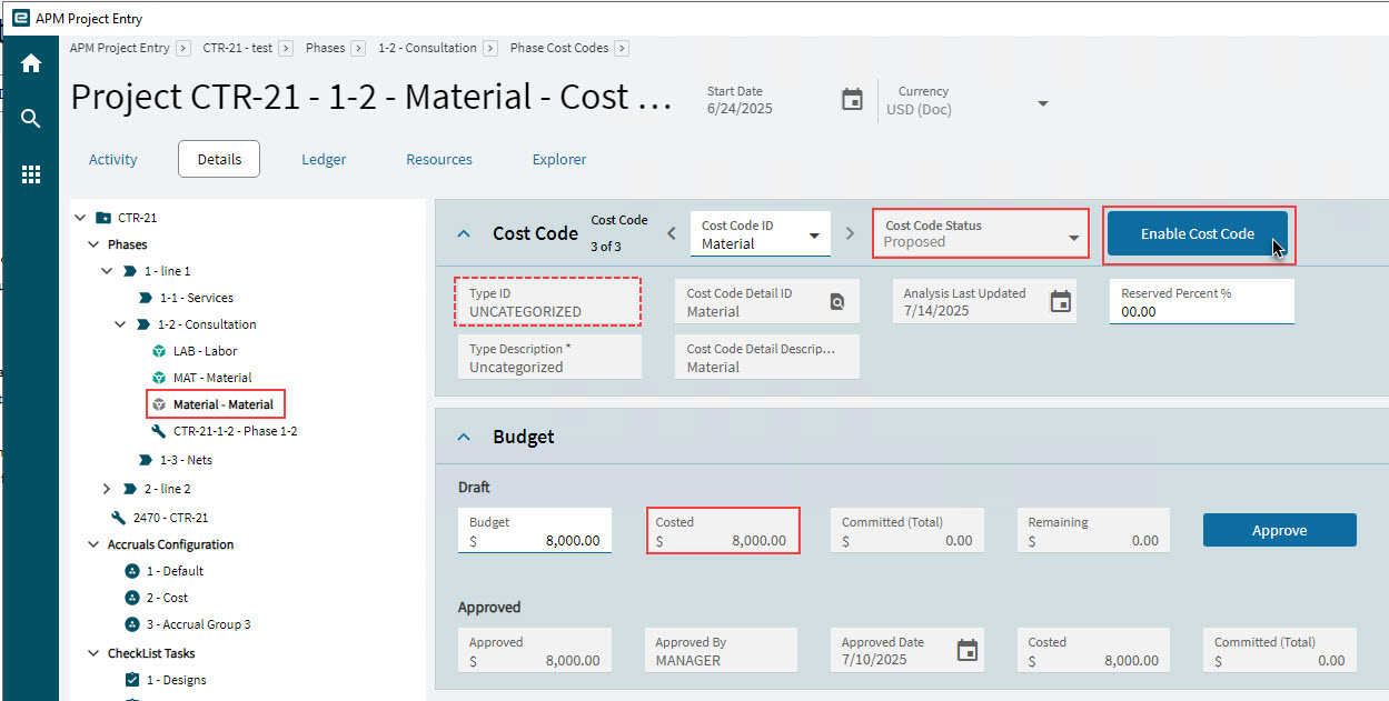 EnableCostCode