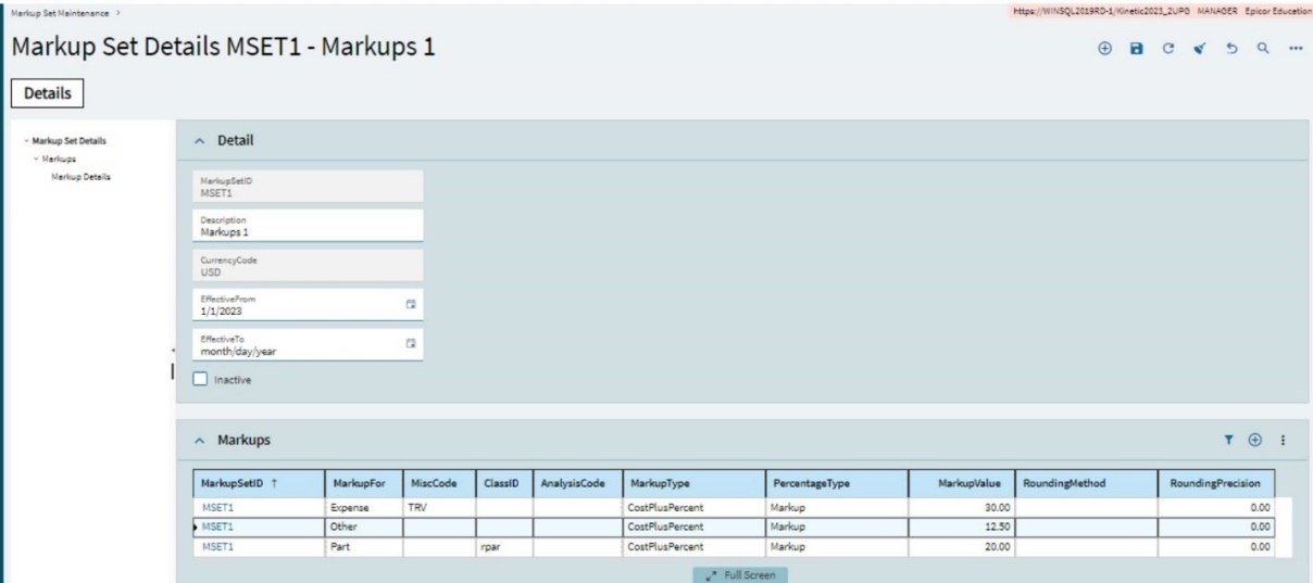 MarkupSetDetails