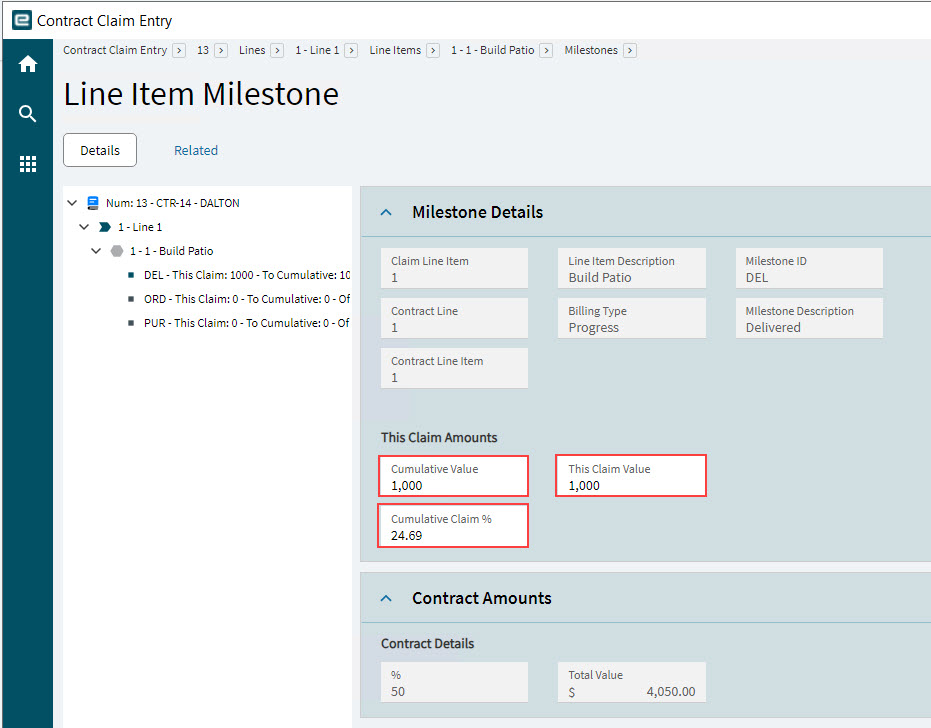 MilestoneThisClaimAmounts