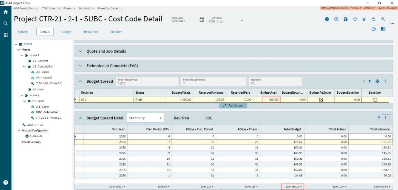 BudgetSpreadDetails