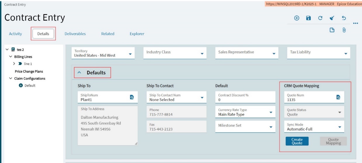 CRMQuoteMapping