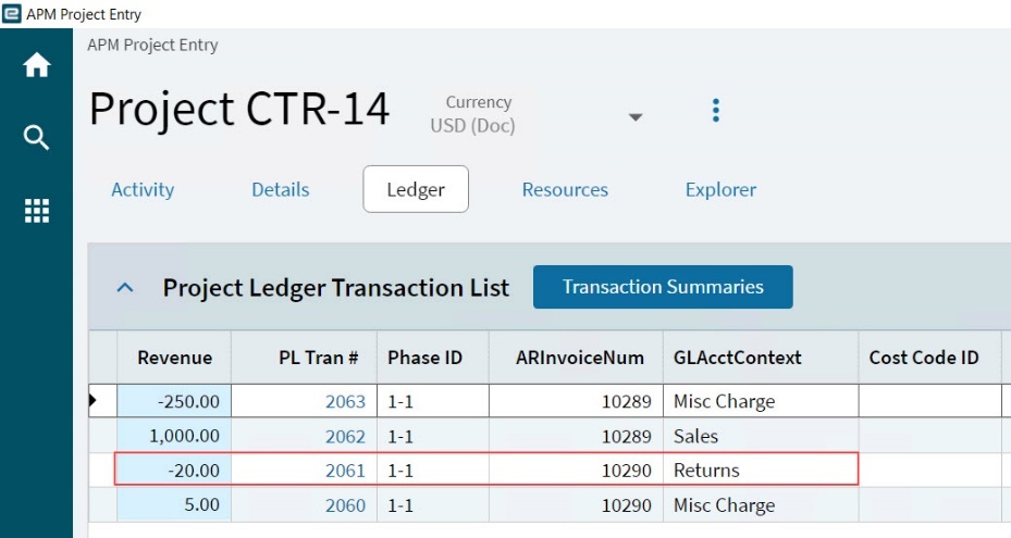 CancellationTransactionInProject