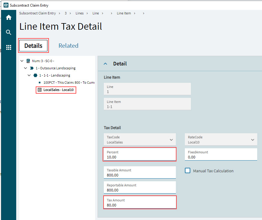 ClaimTaxDetail
