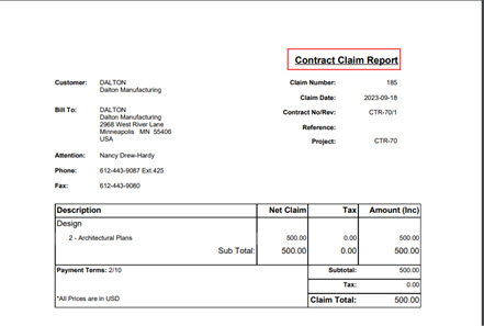 ContractClaimReport