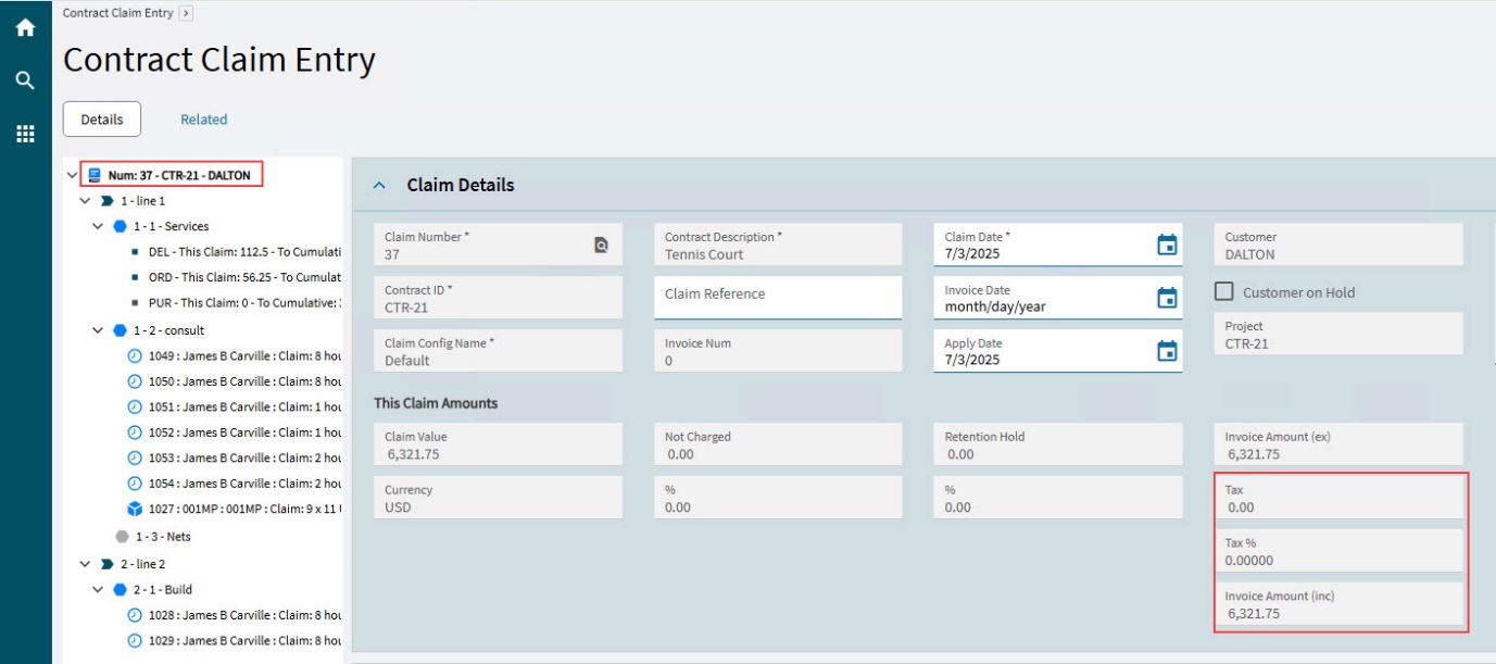 ContractClaimTaxCalc