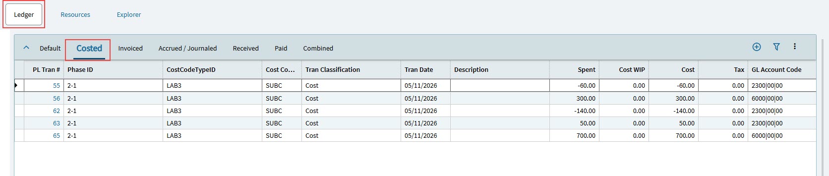 CostedTabSheet