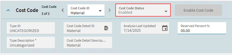 EnableCostCodeStatus