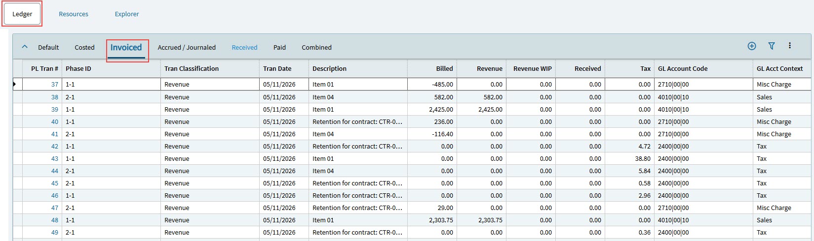 InvoicedTabSheet