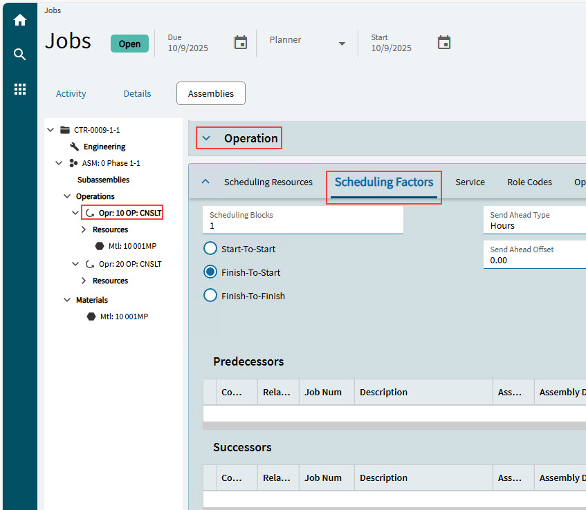 JobSchedulingFactors