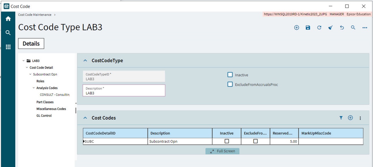 ProjectAccountingCostCode