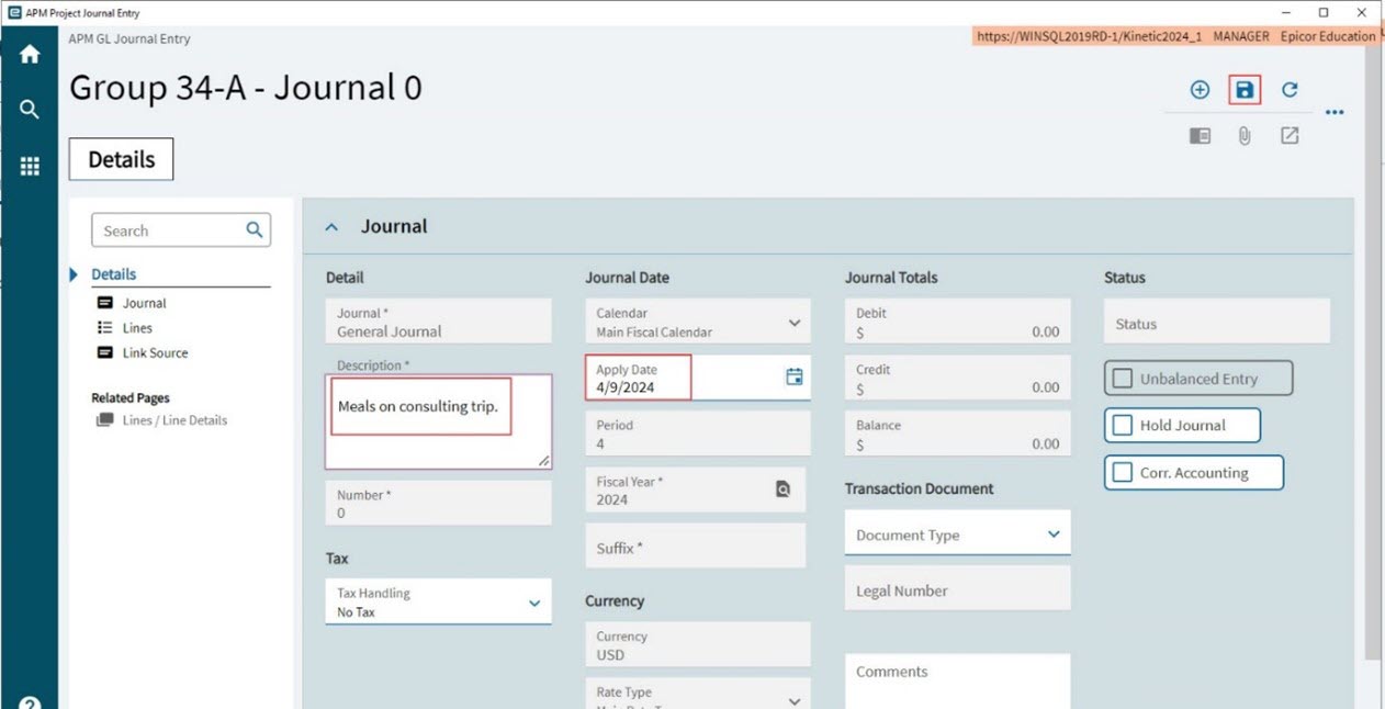 SaveNewJournal