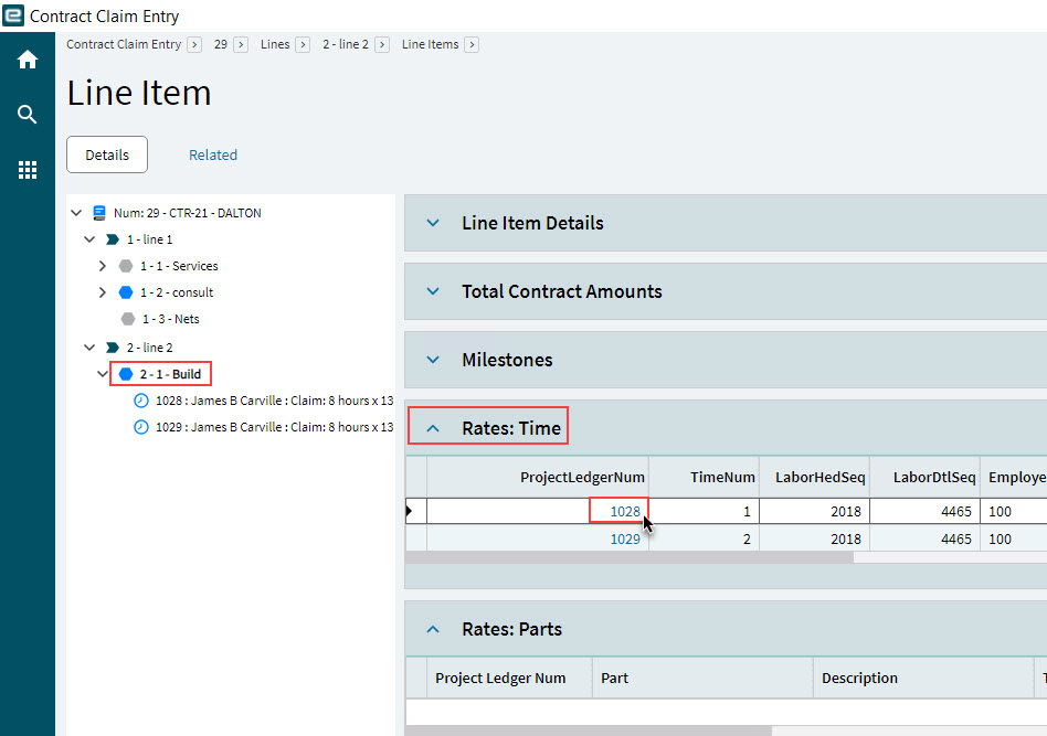 SelectProjectLedgerNumber