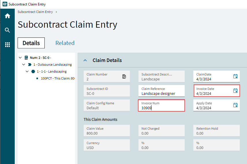 SubcontractClaimInv