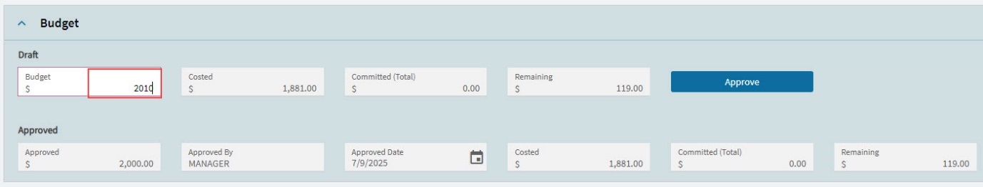 UpdateCostCodeBudget